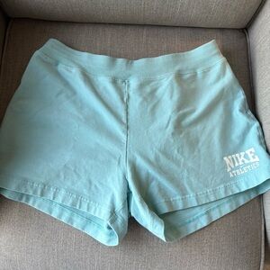 Nike Women’s Aqua Blue Mid Rise Cotton Blend Shorts - Size XL